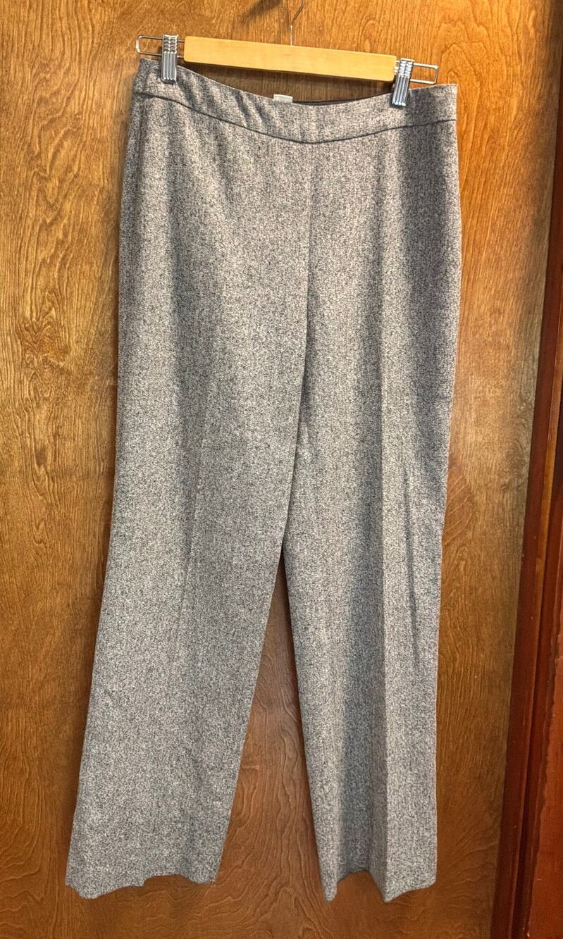 White House Black Market gray wide-leg tweed trousers sz 2